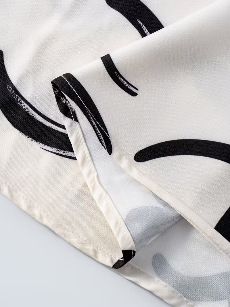 Abstract Brushstroke Maxi Skirt – Monochromatic