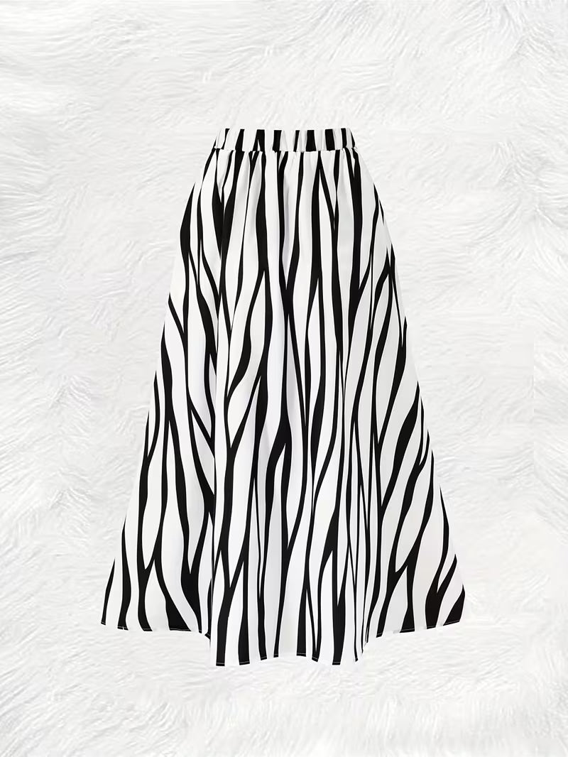 Black & White Zebra Flow Skirt