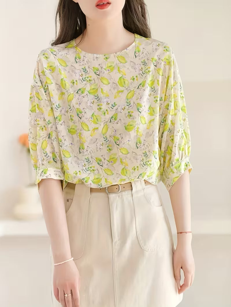 The Lemon Blossom Floral Print Top