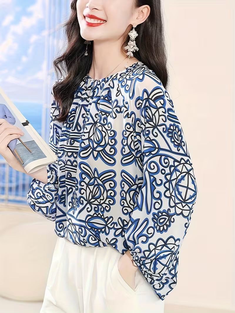 Hand-Drawn Tribal Motif Print Cool, classy & elegant Look Top