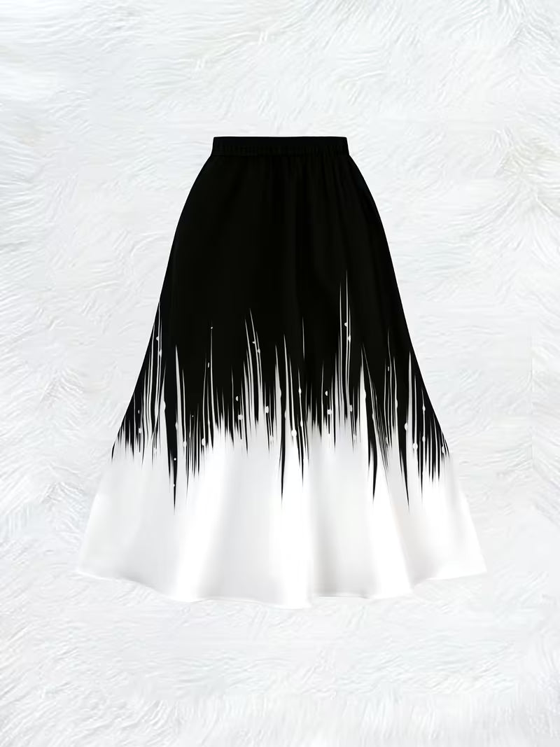 Chic Ombre Pleated Midi Skirt