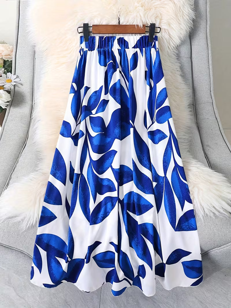 The Aegean Leaf Maxi – Royal Blue/White