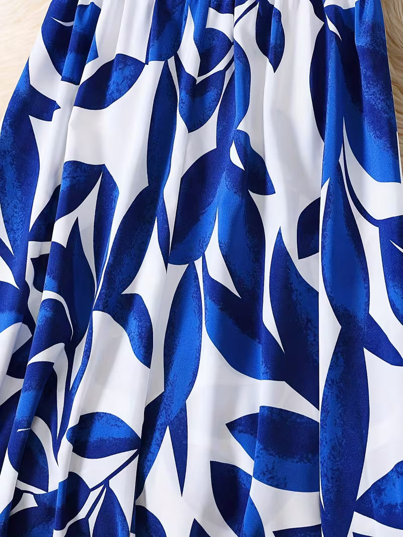 The Aegean Leaf Maxi – Royal Blue/White