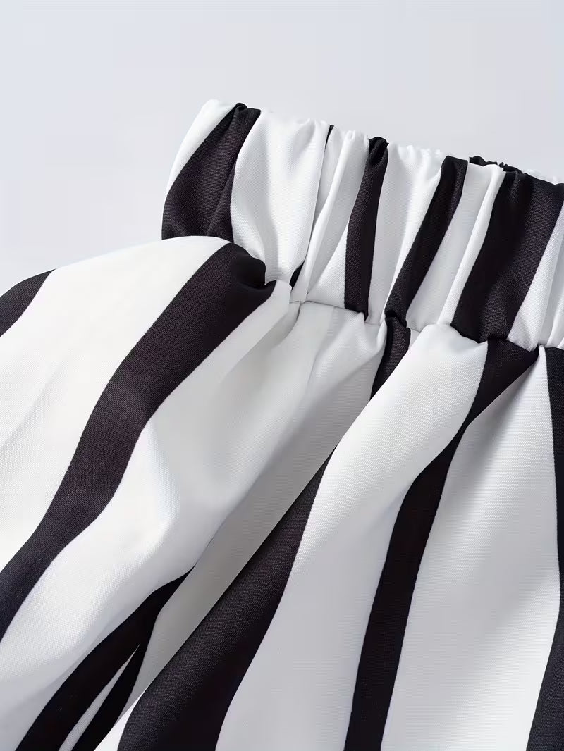 Black & White Zebra Flow Skirt