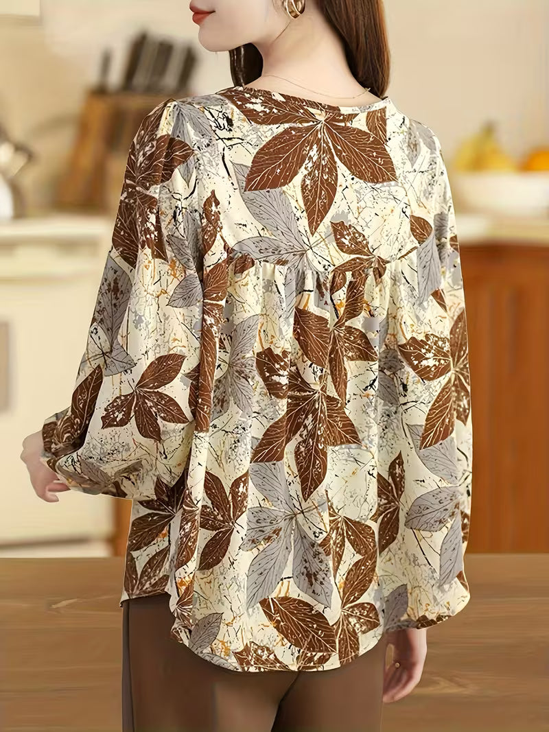 The  beautiful leaf-inspired print Shirt
