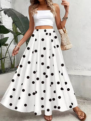 The Polka Atelier White and Black Polka Dot Skirt  Elegant