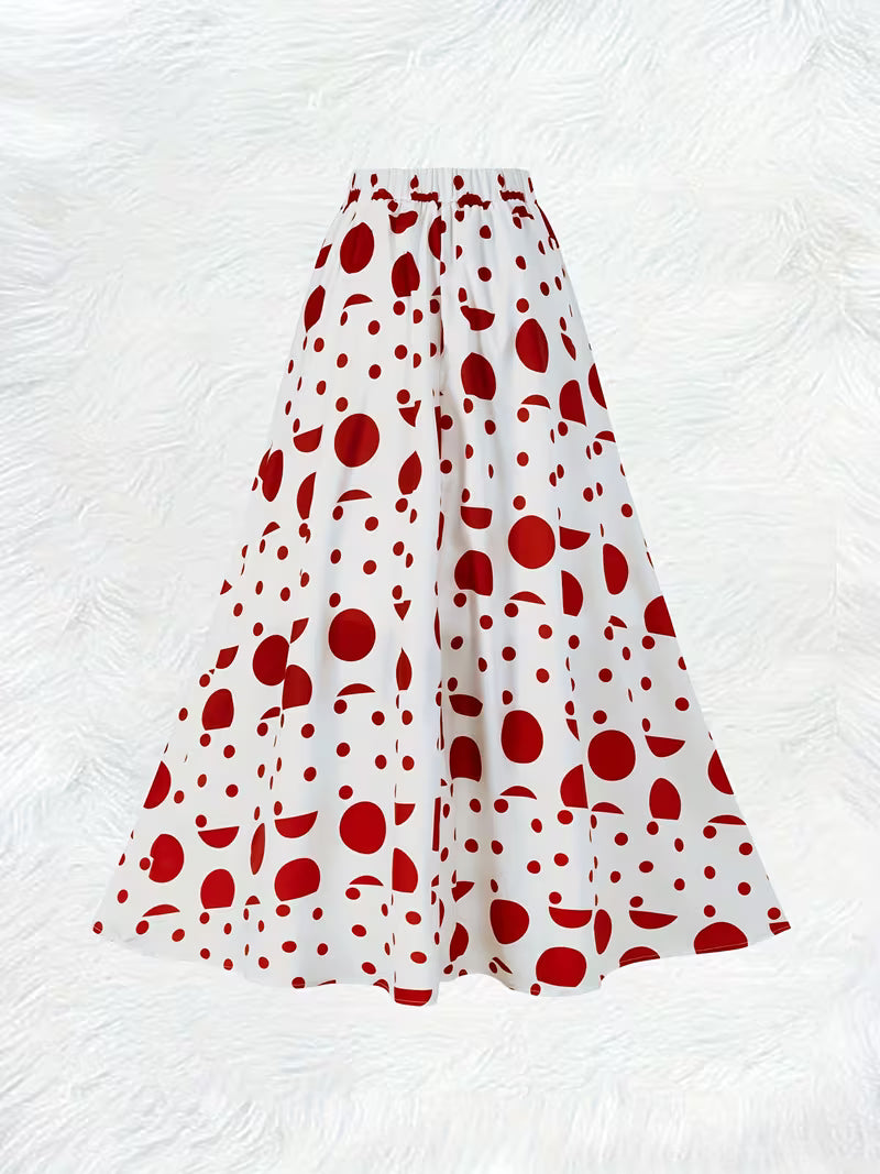Red Polka Muse Maxi Skirt