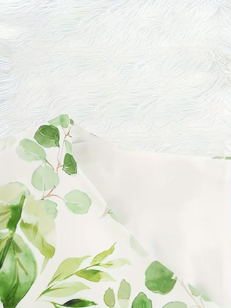 Green Botanical Print Long  Dress