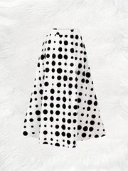Women Polka Dot Flow Maxi Skirt  Soft  Breezy Material with Classic Print