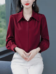 Signature Mulberry Silk Bishop-Sleeve Shirt