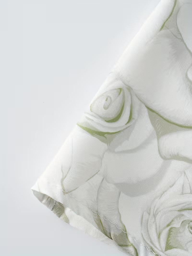 Classic White Rose Floral Women’s Long Skirt