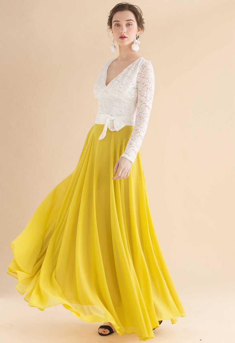 Timeless Favorite Chiffon Maxi Skirt in Mustard