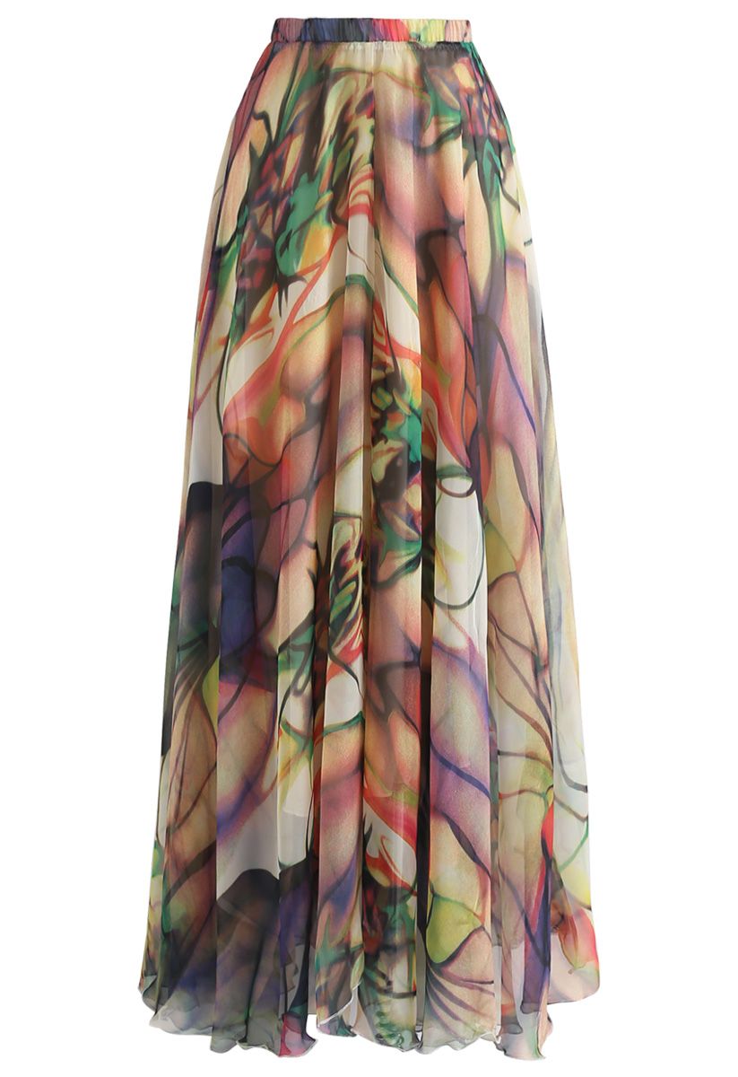 The Ivory Tropic Bloom Maxi Skirt