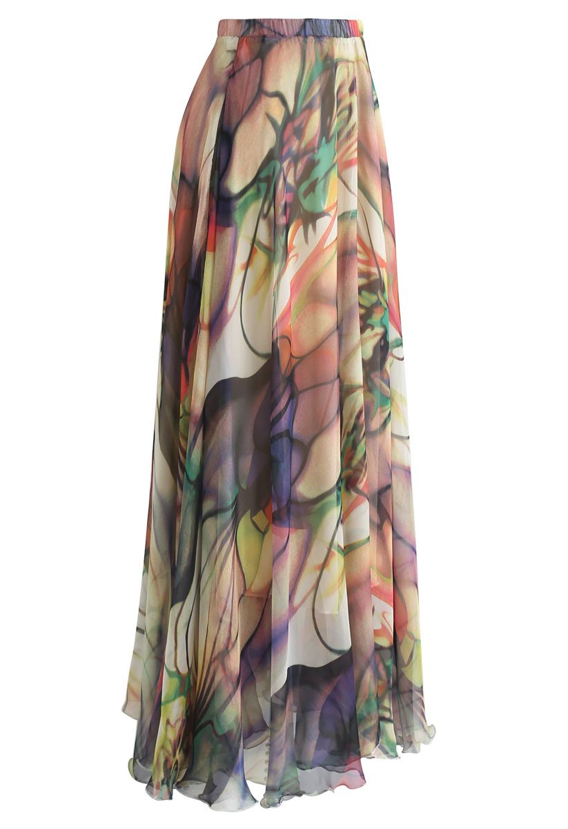 The Ivory Tropic Bloom Maxi Skirt