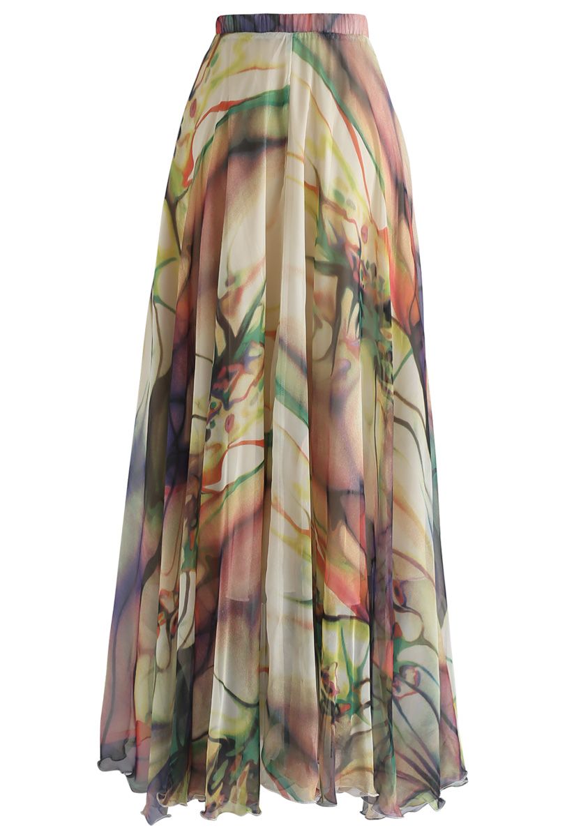 The Ivory Tropic Bloom Maxi Skirt