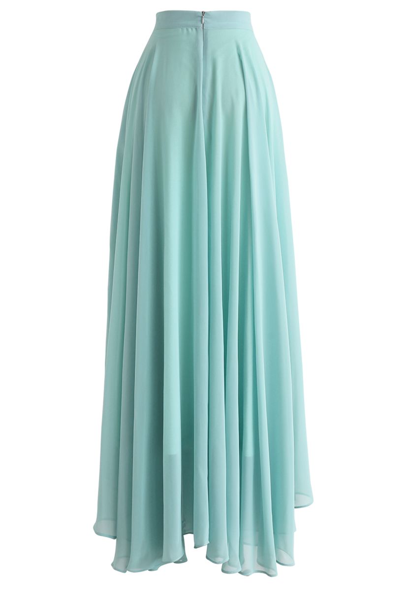 Timeless Favorite Chiffon Maxi Skirt in Mint