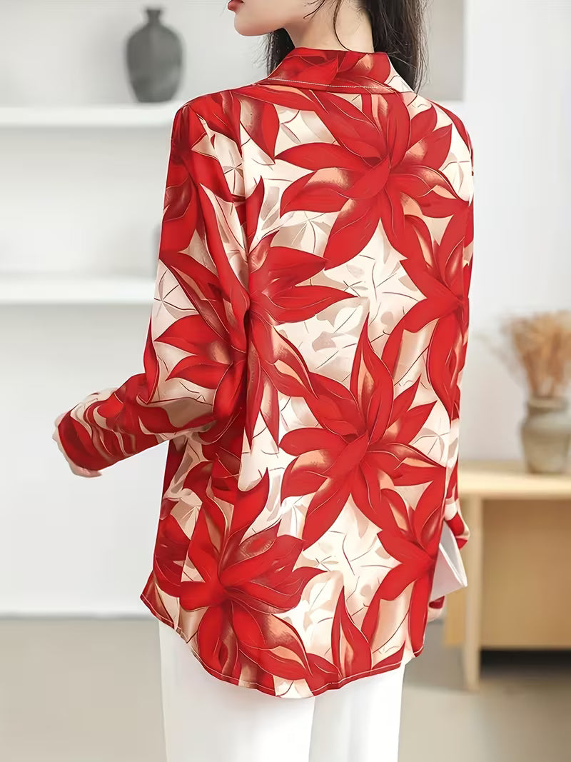 This bold and stylish,leaf print shirt
