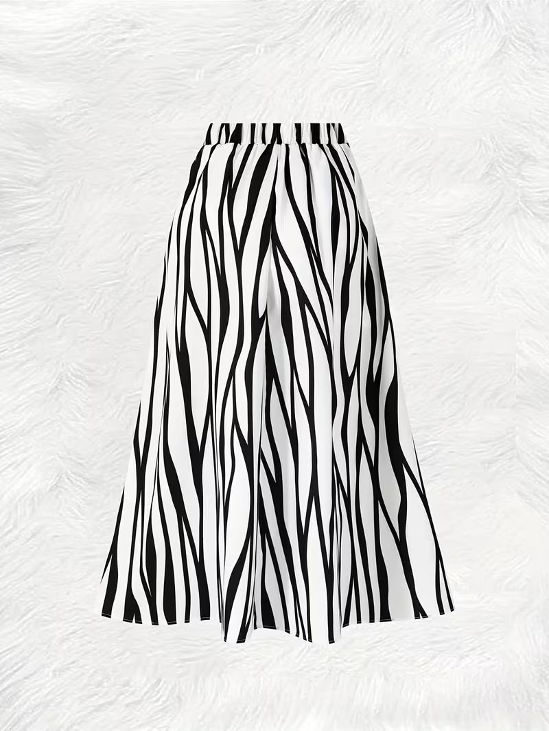 Black & White Zebra Flow Skirt