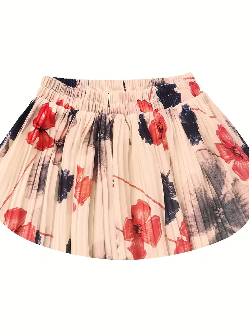 Elegant Modern Floral Maxi Skirt  Airy Flowing Design with Subtle Contemporary Blooms for Day to Evening Wear
