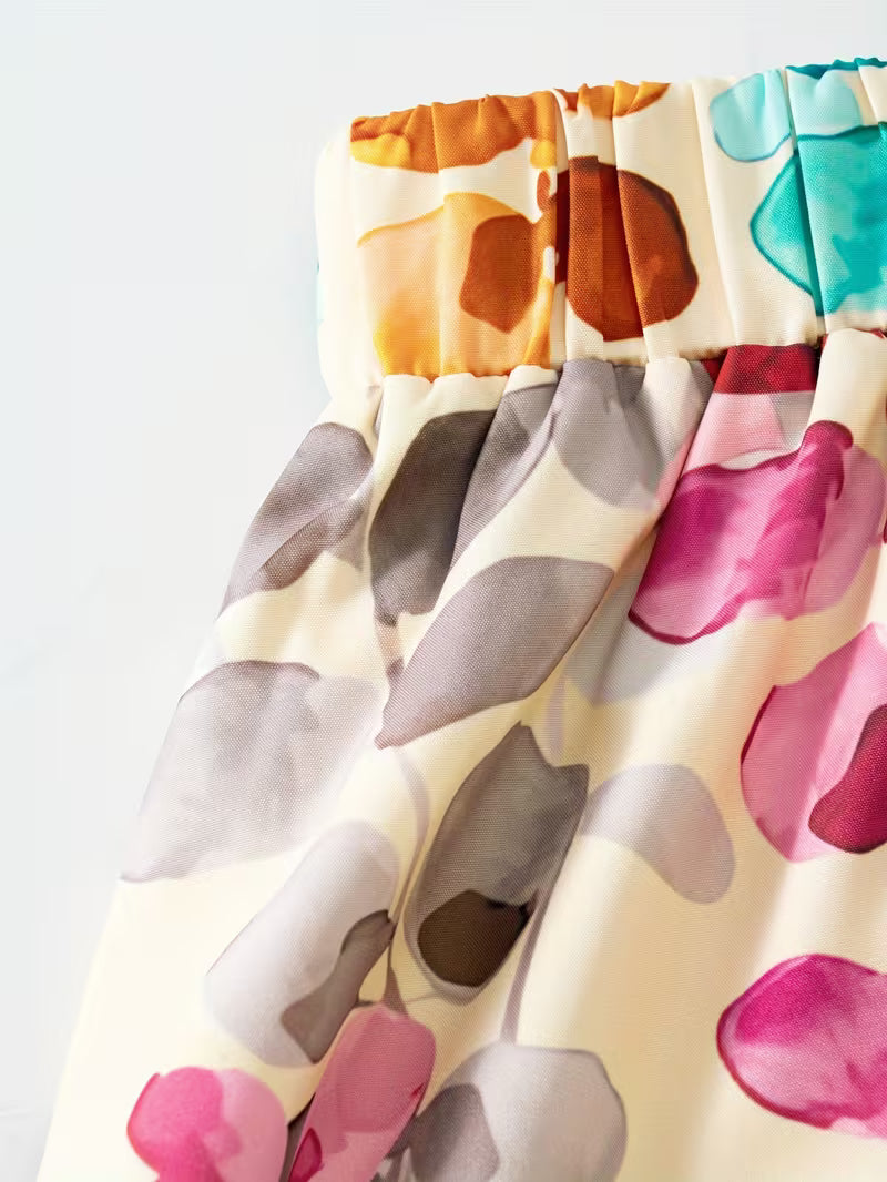 Blooming Vines Printed Flared Skirt