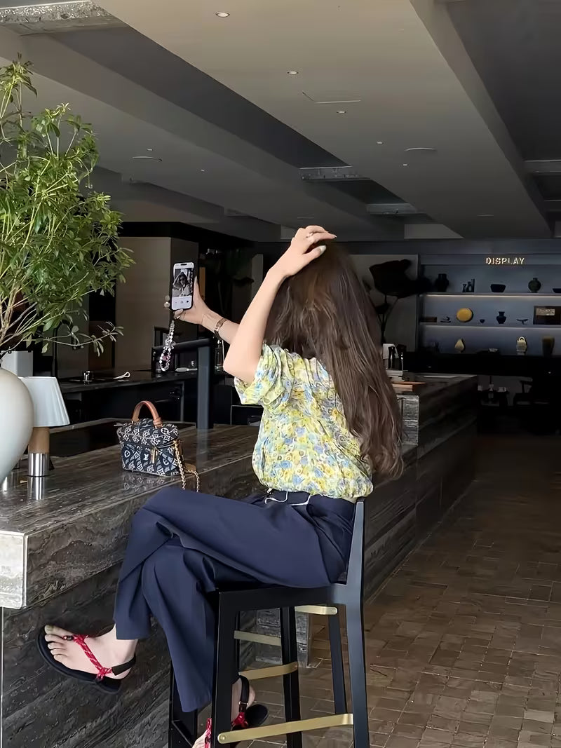 This elegant Abstract Watercolor Floral Top