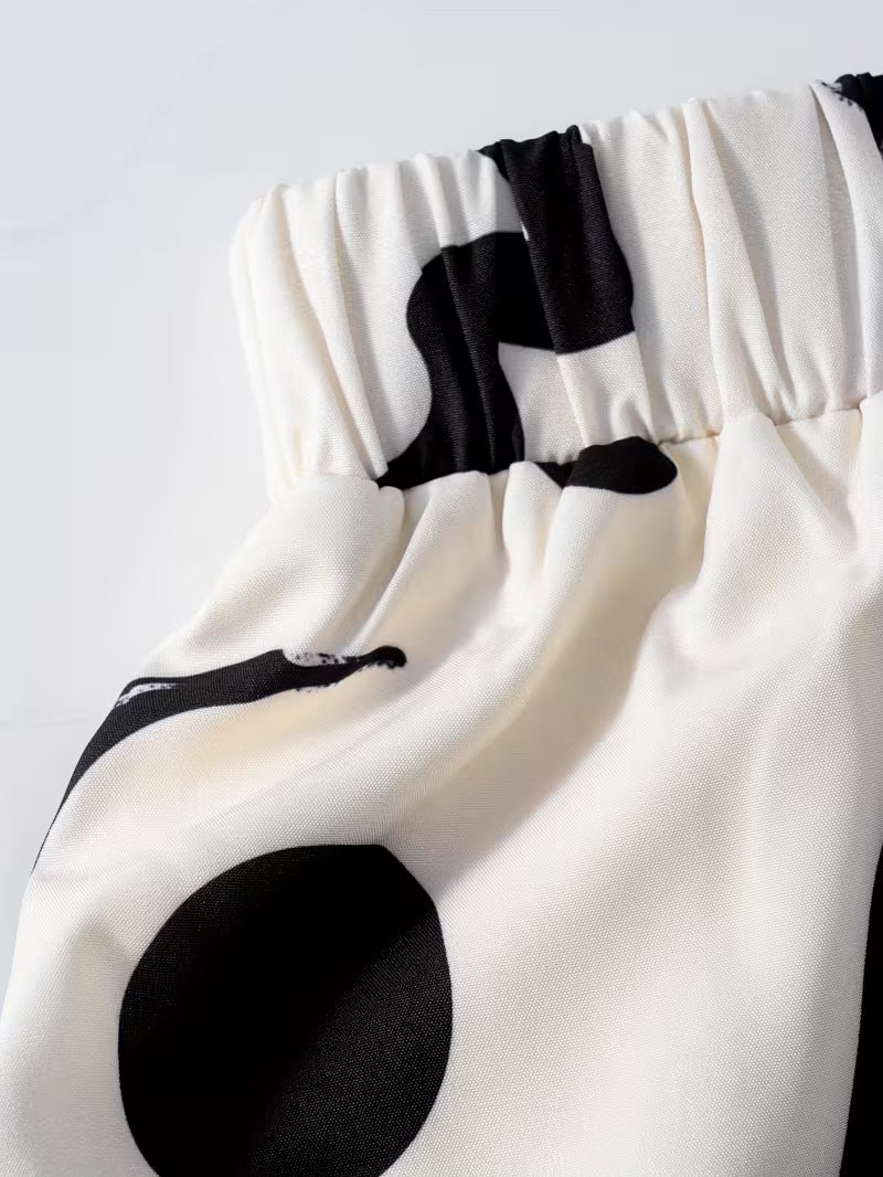 Abstract Brushstroke Maxi Skirt – Monochromatic