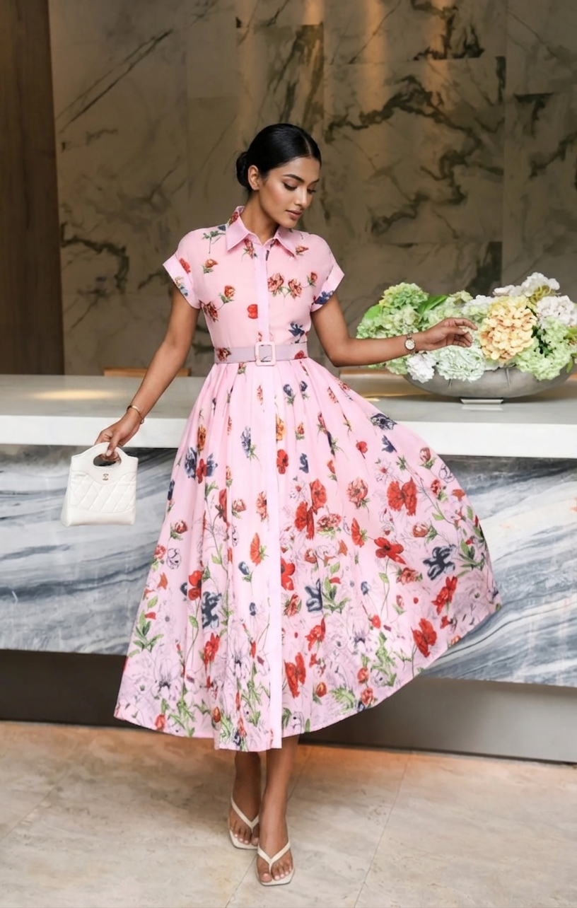 Breezy Lightweight Fabric with Playful Retro Vibes and Effortless  Elegance
