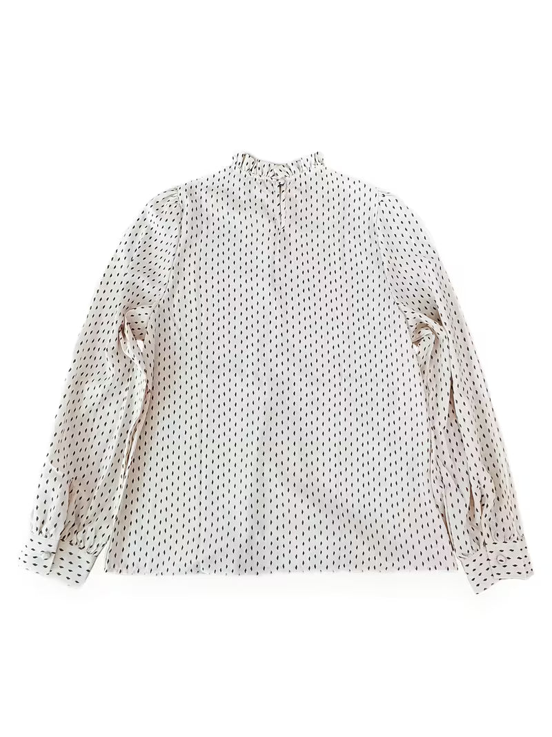 Sheer Pleated Polka Top