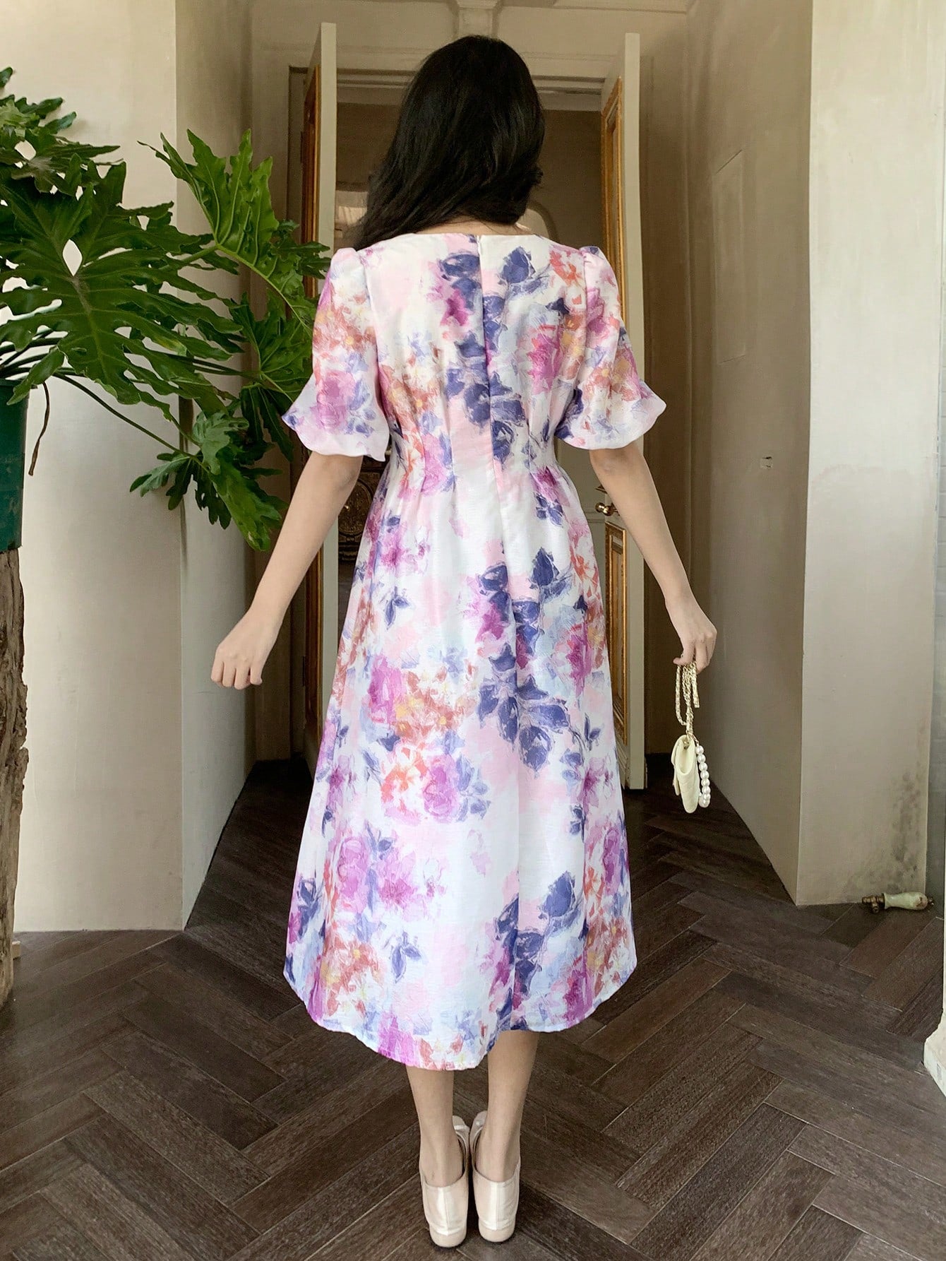 Multicolor Floral Printed Maxi Dress with Elegant Party Style
