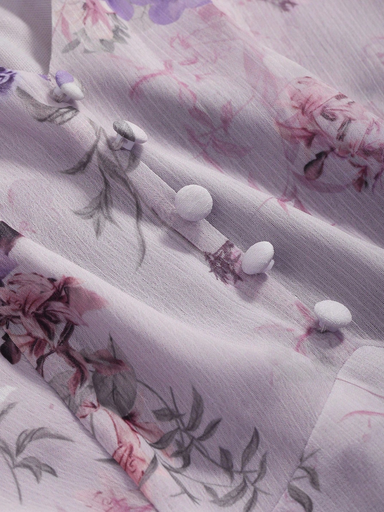 Lavender Floral Maxi Dress with Soft Feminine Korean Look