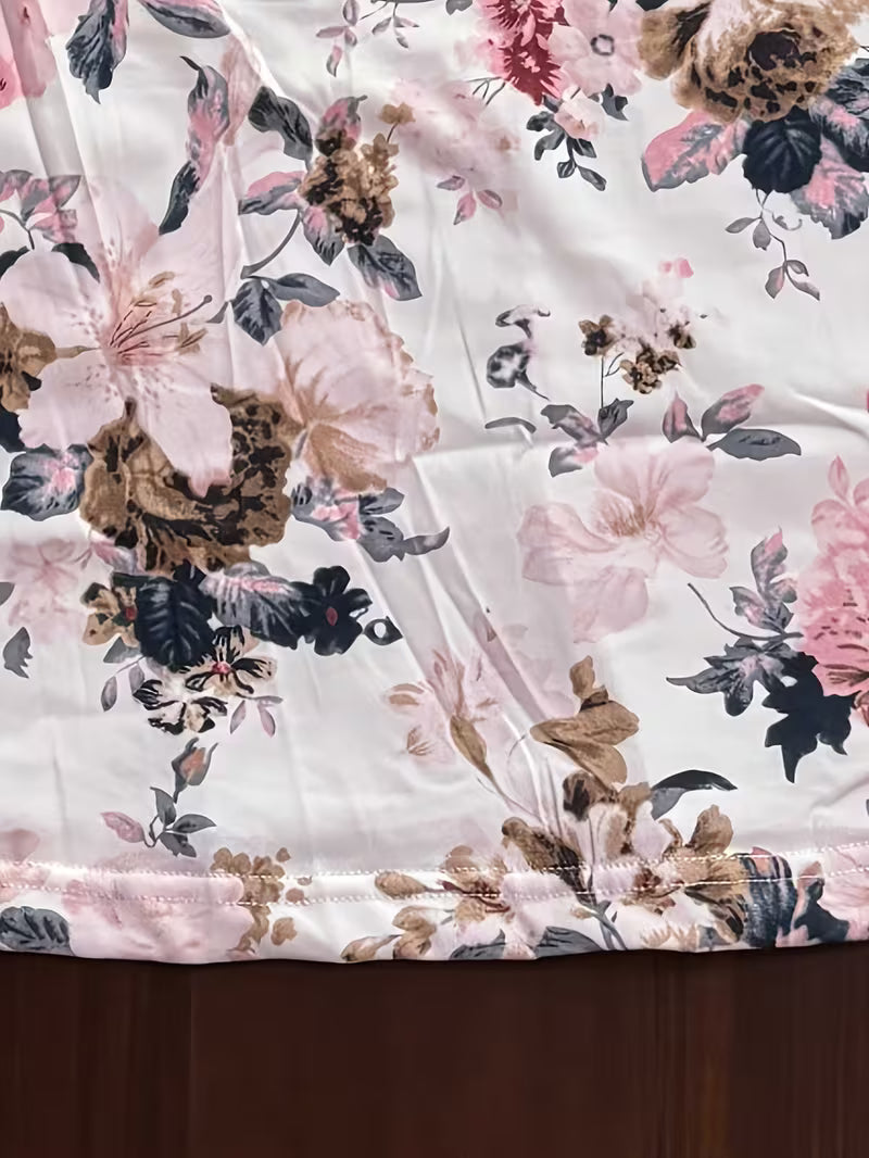 Vintage Meadow Floral Dress - Rose & Cream