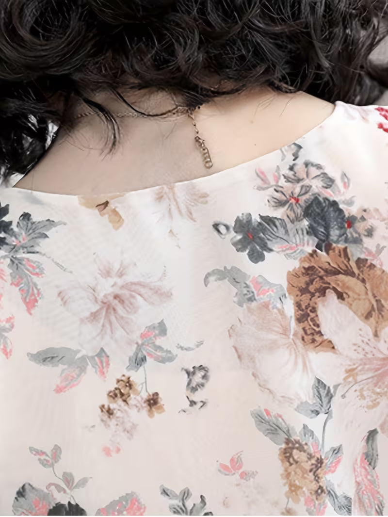 Vintage Meadow Floral Dress - Rose & Cream