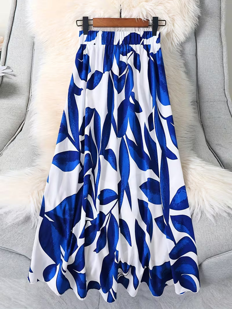 The Aegean Leaf Maxi – Royal Blue/White