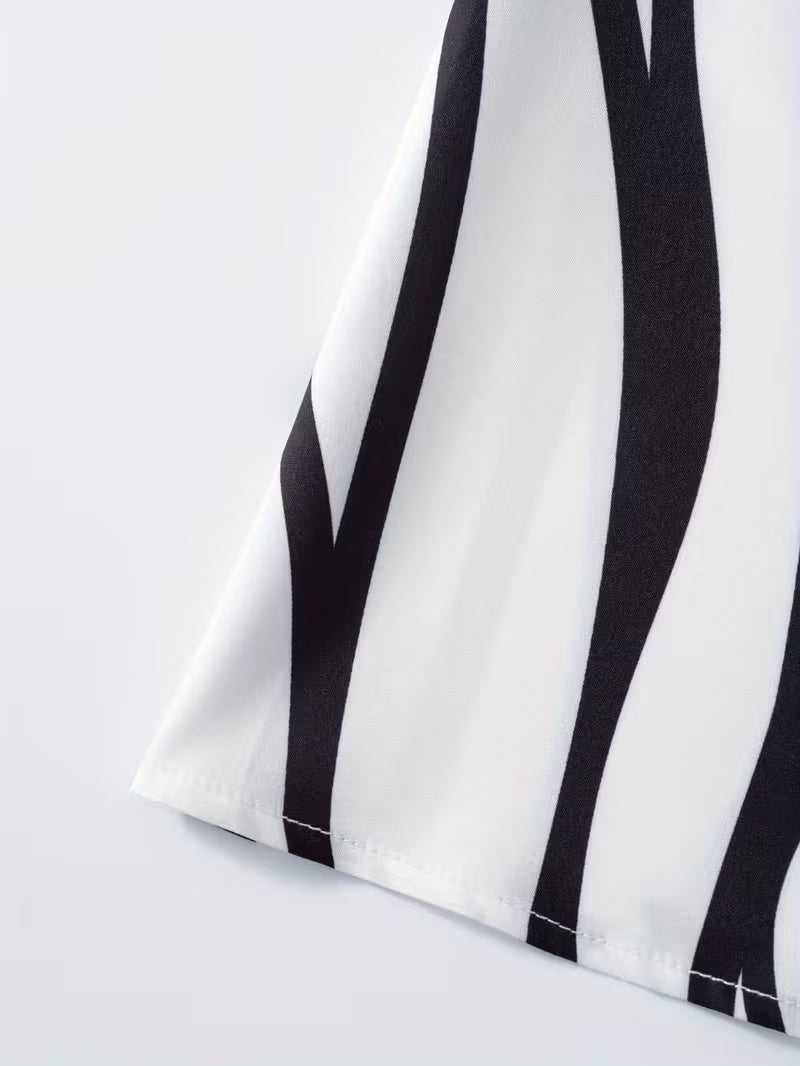 Black & White Zebra Flow Skirt