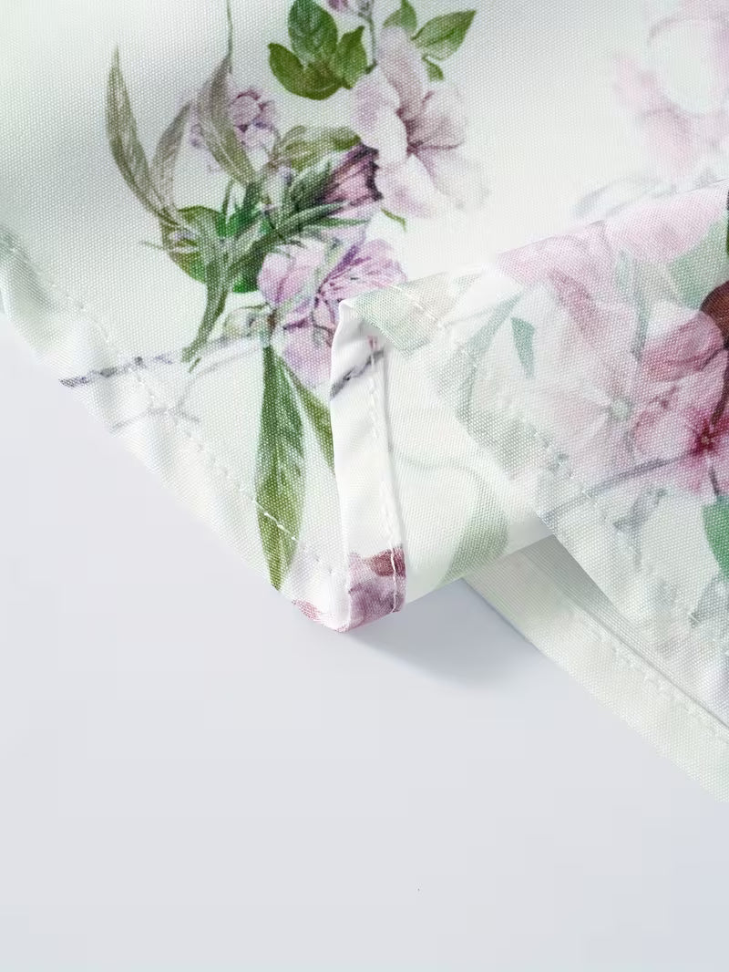 Soft Ivory Garden Bloom Maxi Skirt Lightweight Feminine Flowing Silhouette with Timeless Floral Charm