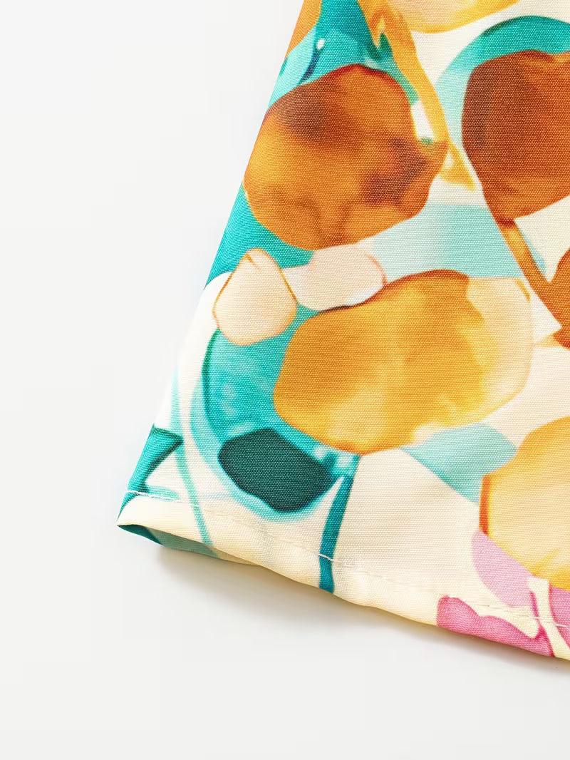 Blooming Vines Printed Flared Skirt