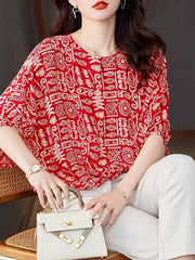 This eye-catching  a rich red base ancient script  top