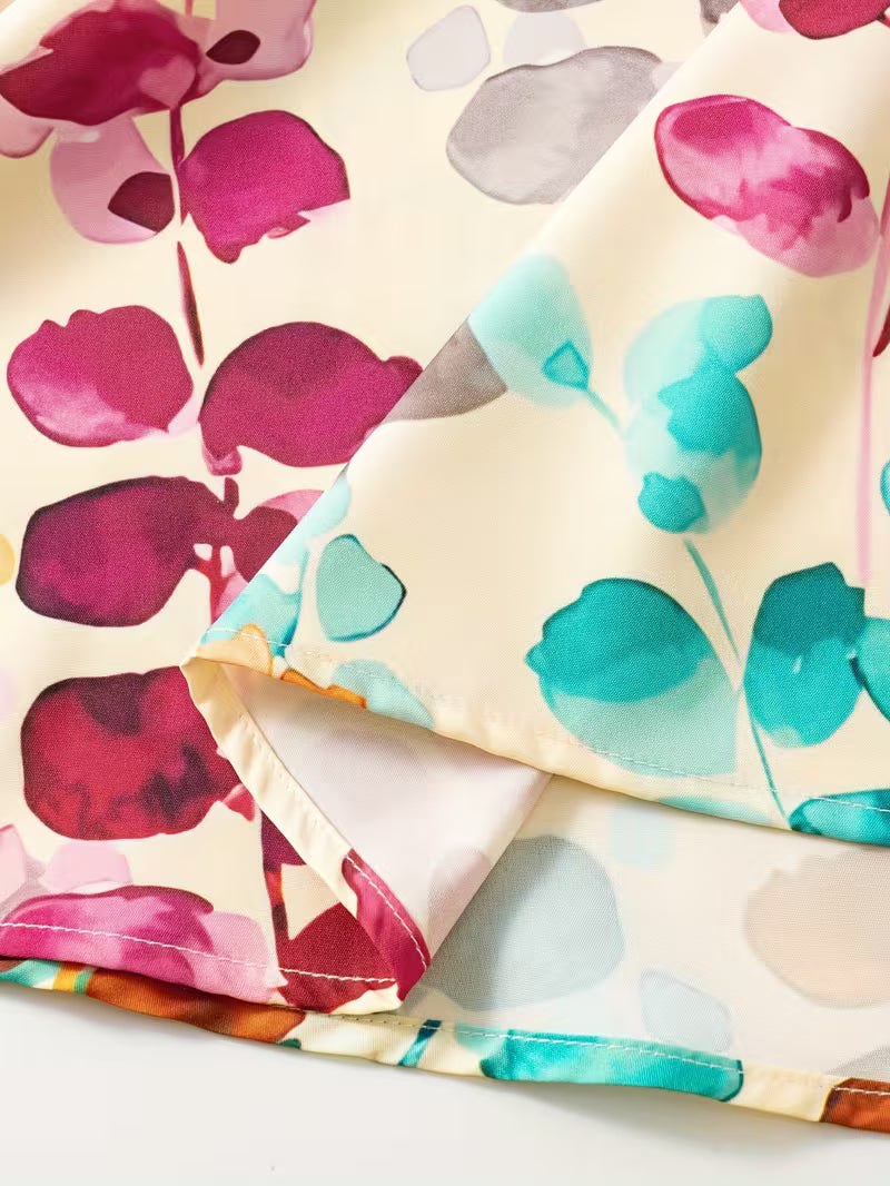 Blooming Vines Printed Flared Skirt