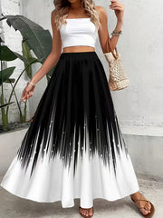Chic Ombre Pleated Midi Skirt