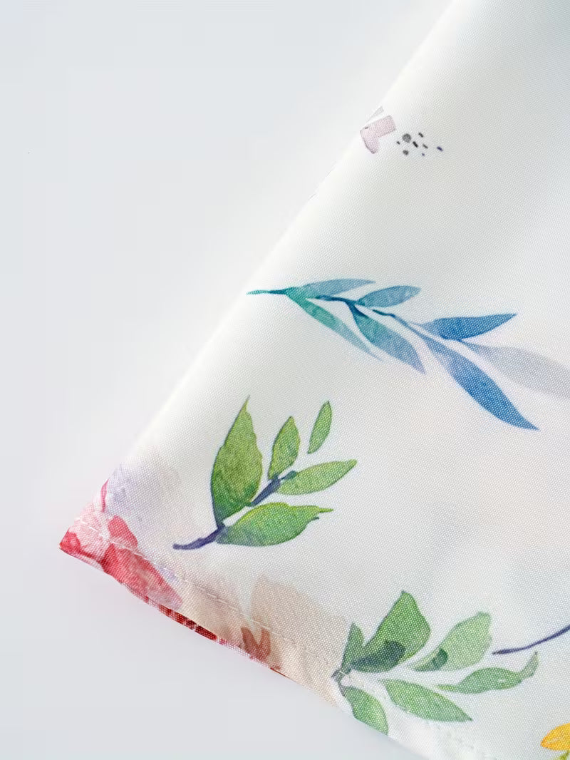 White Floral Printed Rayon Crepe Long Skirt