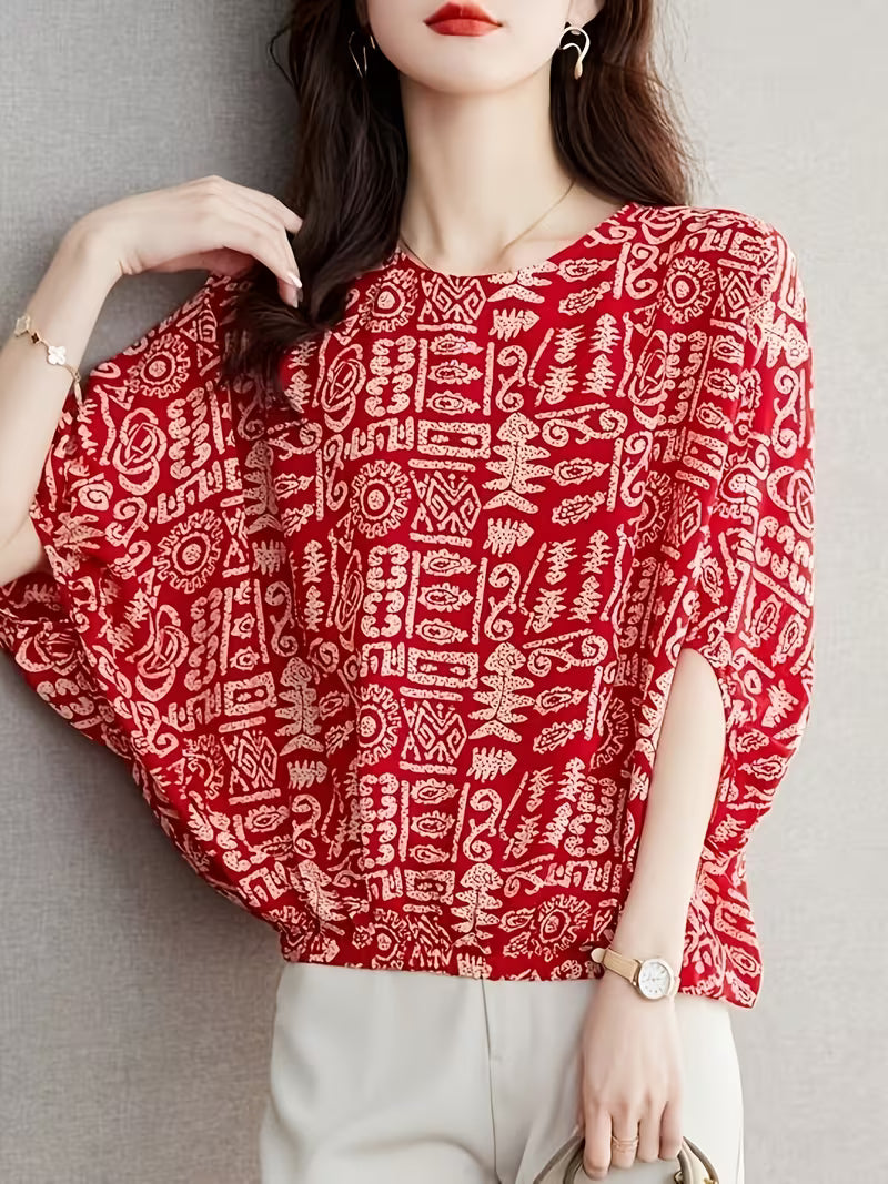 This eye-catching  a rich red base ancient script  top