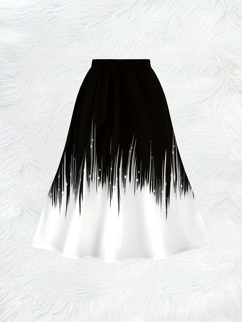 Chic Ombre Pleated Midi Skirt