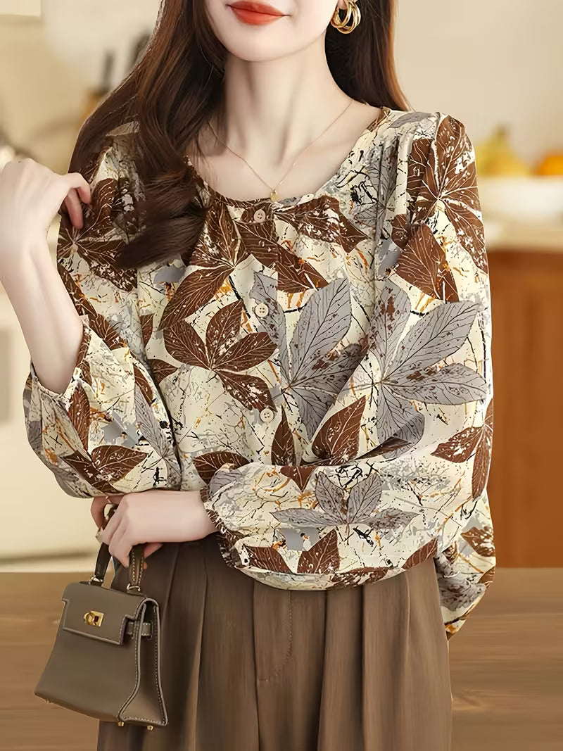 The  beautiful leaf-inspired print Shirt