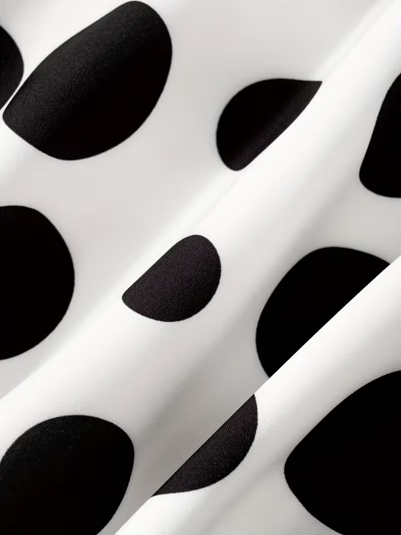 Women Polka Dot Flow Maxi Skirt  Soft  Breezy Material with Classic Print