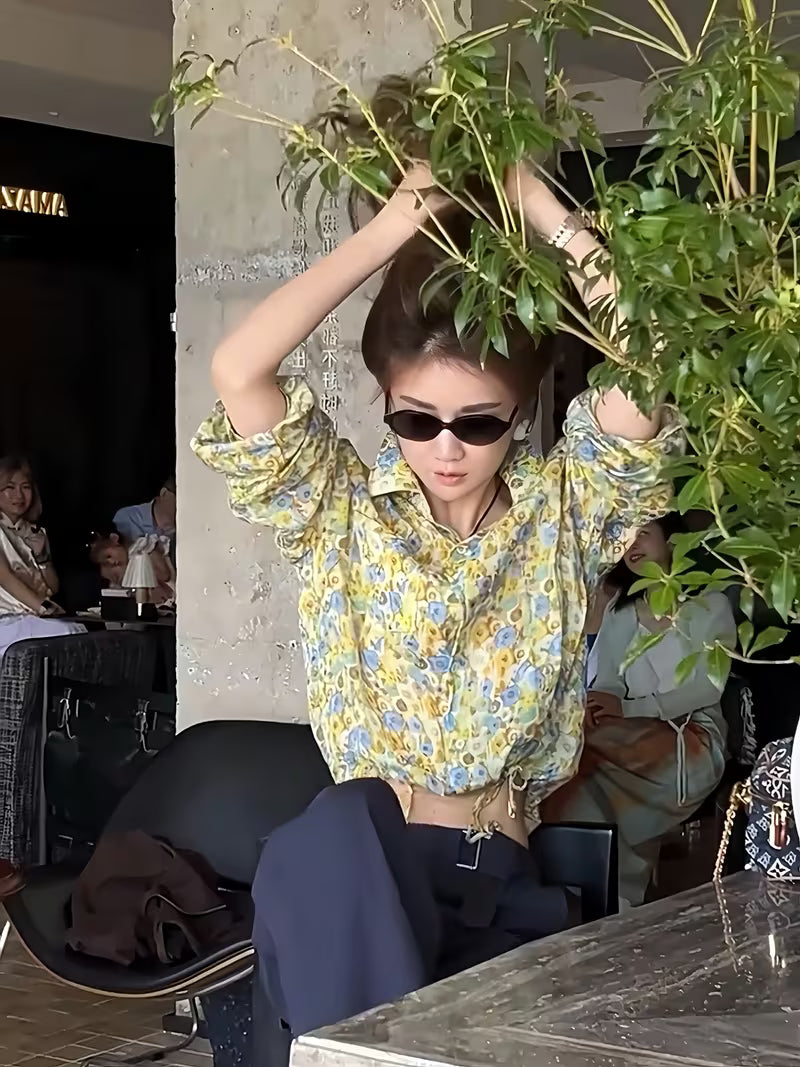 This elegant Abstract Watercolor Floral Top