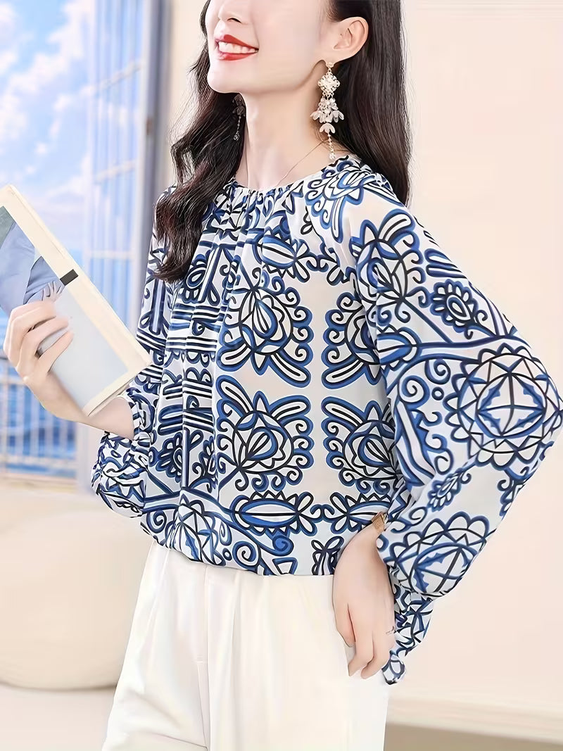 Hand-Drawn Tribal Motif Print Cool, classy & elegant Look Top