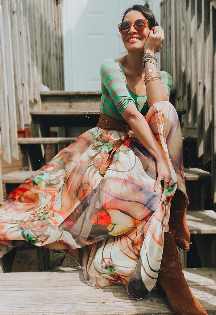 The Ivory Tropic Bloom Maxi Skirt