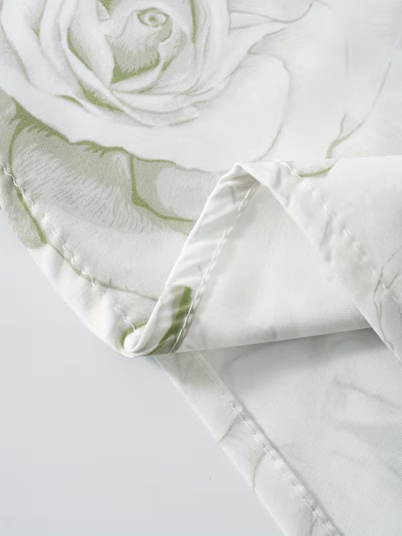 Classic White Rose Floral Women’s Long Skirt