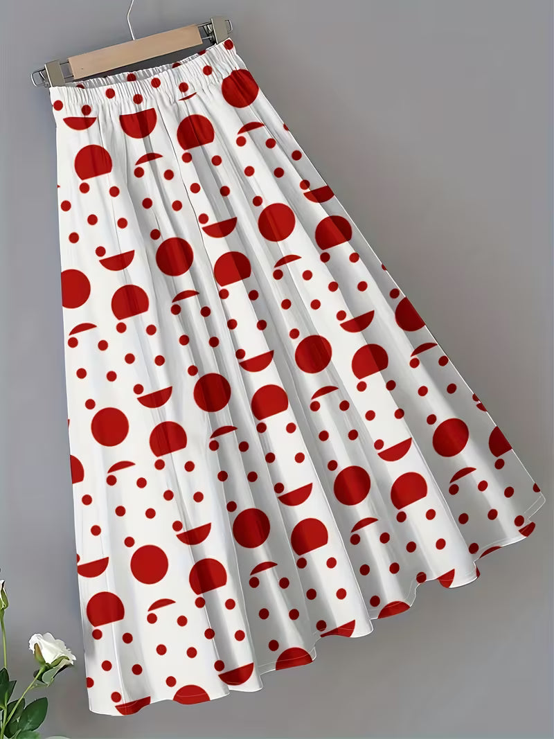 Red Polka Muse Maxi Skirt