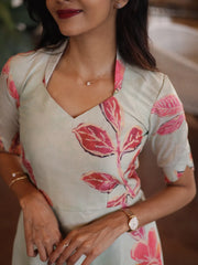 Mint Blossom Floral Pink, Coral & Peach Floral Accents Dress